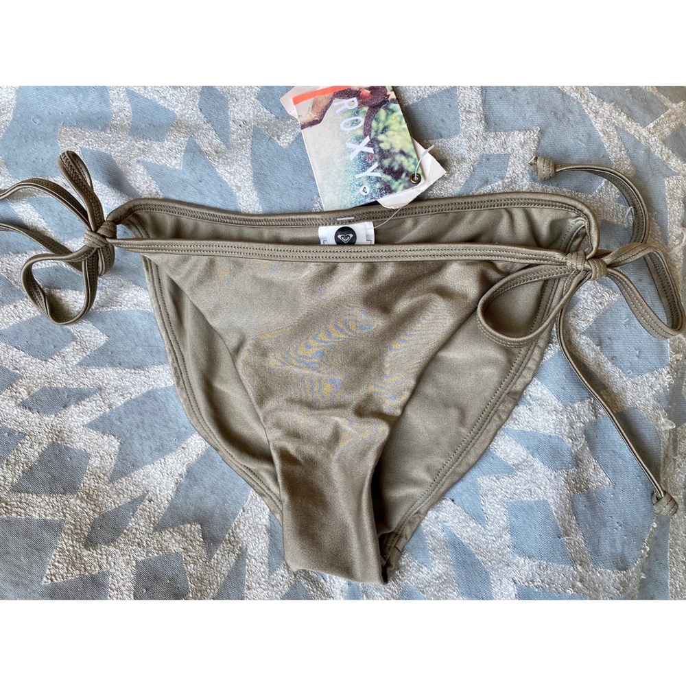 NWT Roxy metallic pewter bikini bottoms